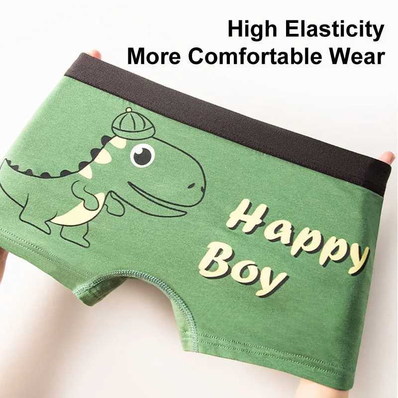 Kids Boxer Underwear Cotton Breathable Soft Cute Vehicle Children Shorts Dinosaur Panda Pattern Style Panties For 312 Years Old J251021