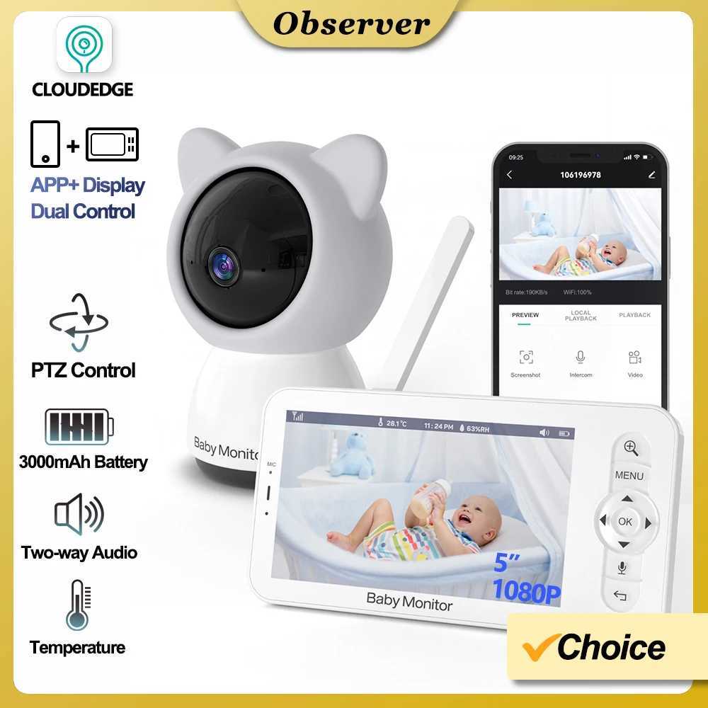 Wireless WiFi Baby Monitor with 5inch LCD Display Mother Kids 1080P 4x Zoom Camera Night Vision TwoWay Audio Electronic Nanny J251121