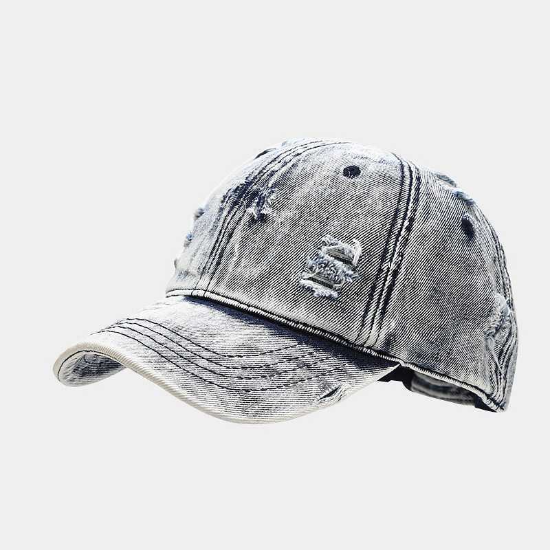 Washed Denim Curved Brim Duck Tongue Cap Mens and Womens Net Red Street Trend Baseball Cap Stage Hip Hop Cap H251020