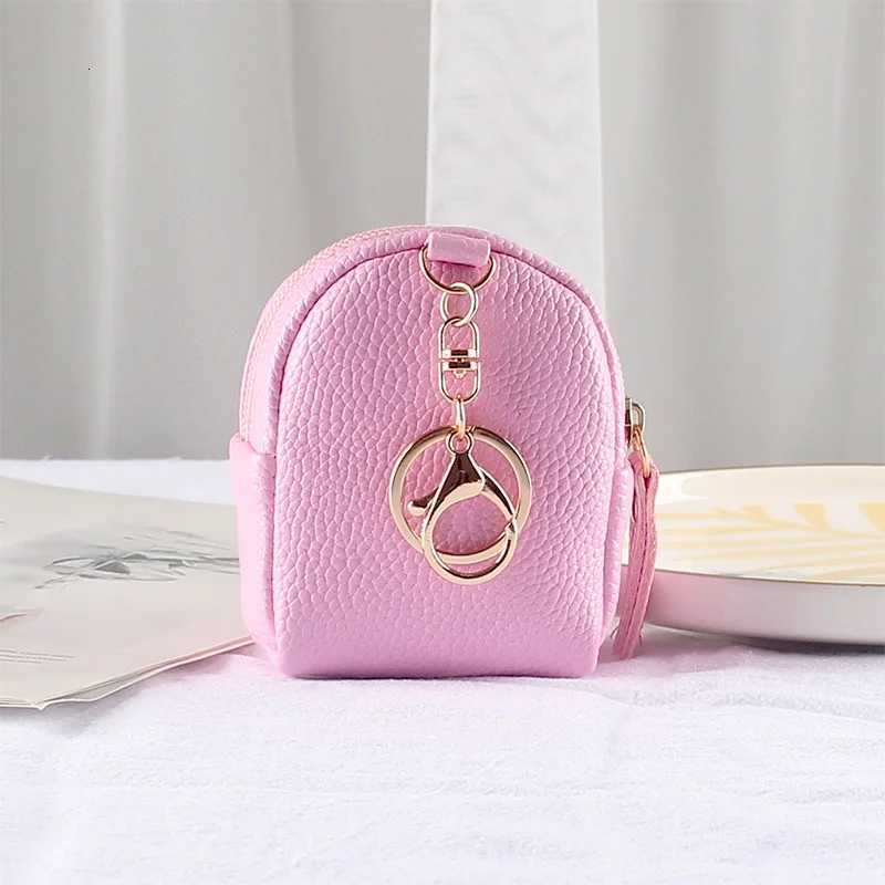 Fashion Mini Women Key Bag PU Leather Solid Color Keychain Hasp Small Key Organizer Luxury Cute Coin Purse Key Holder Wallet Key W251021