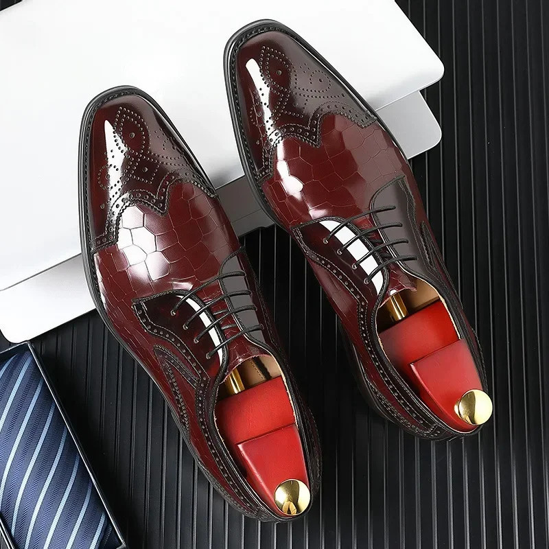Fashion Men Oxfords Shoes High Quality Pointed Wedding Shoes for Men Brogue Dress Shoes Office Gentleman Man Flats 3848 251021