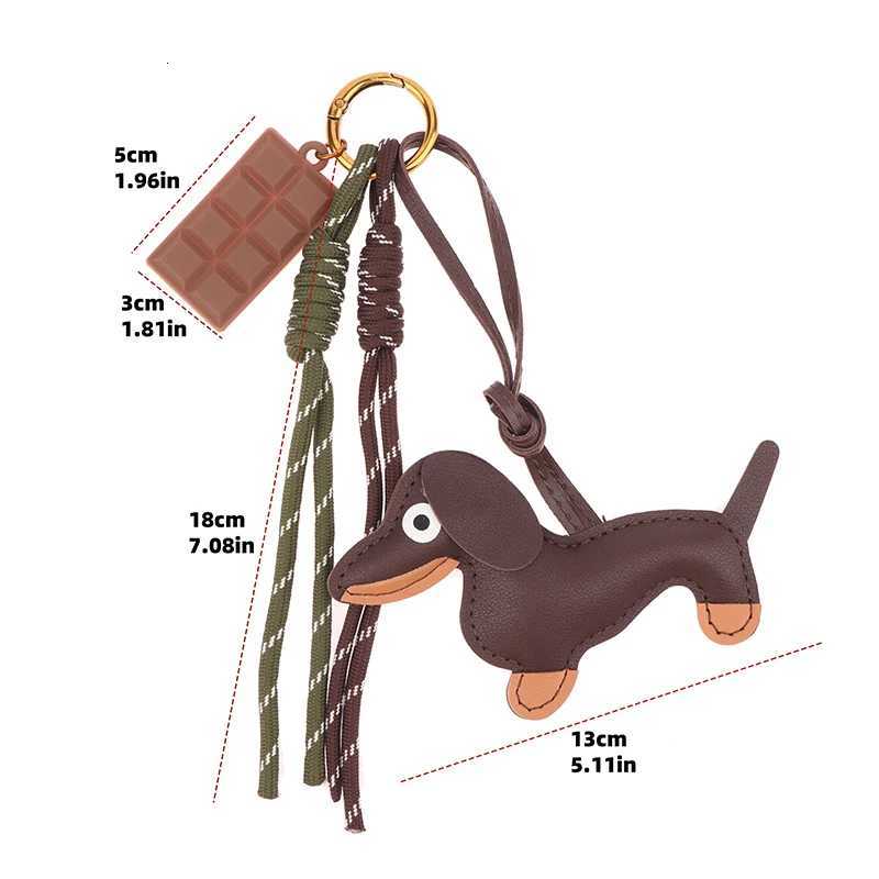 Braided Rope Bag Pendant Highend Keychain Womens Highend Leather Dachshund Pendant For Mobile Phone Bag Accessories W251021