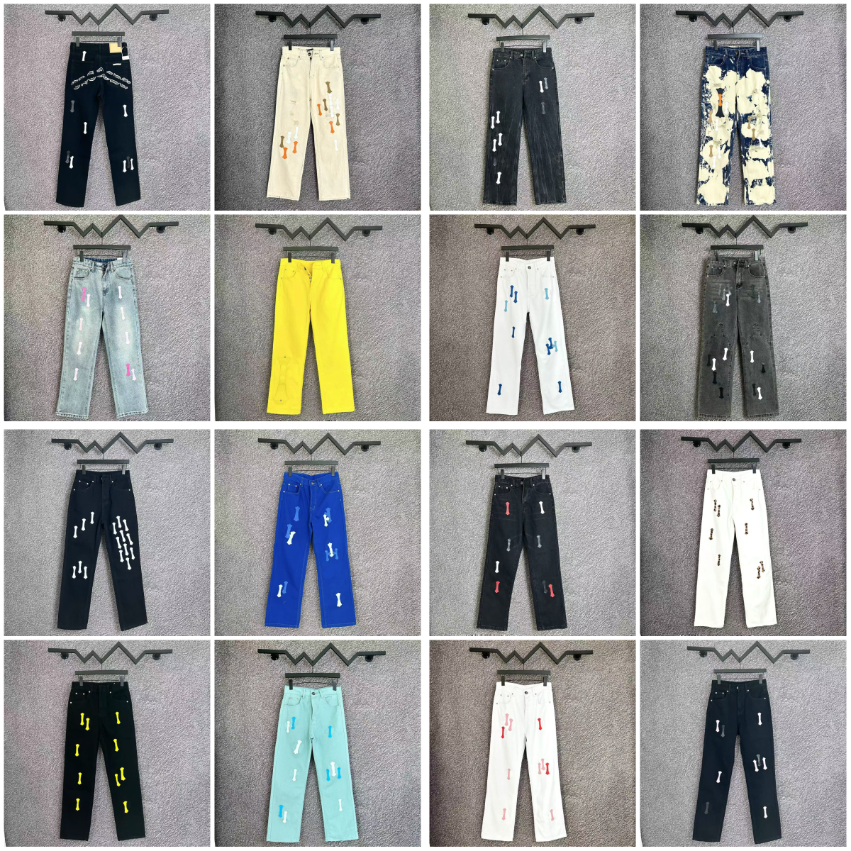 designer jeans retro bootcut designer denim pant high Street mens jeans hip Hop pant splash-ink jeans high quality pencil pants streetwear jeans mens