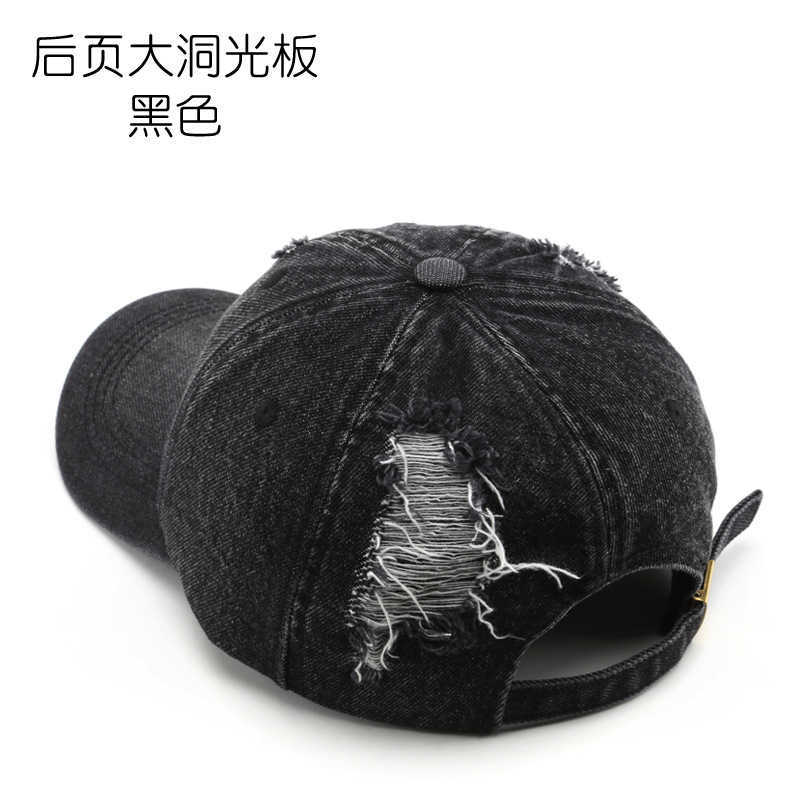 Fashion Distressed Washed Denim Baseball Cap Outdoor Street Style Mens Sun Protection Visor Cap H251020 7IHI