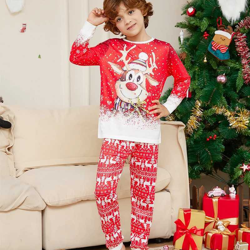 Christmas Pajama Set Family Matching Nightwear Couples Daughter Daddy Son Mother Kids Reindeer Printed Long Sleeved Xmas Clothes L25102125OP