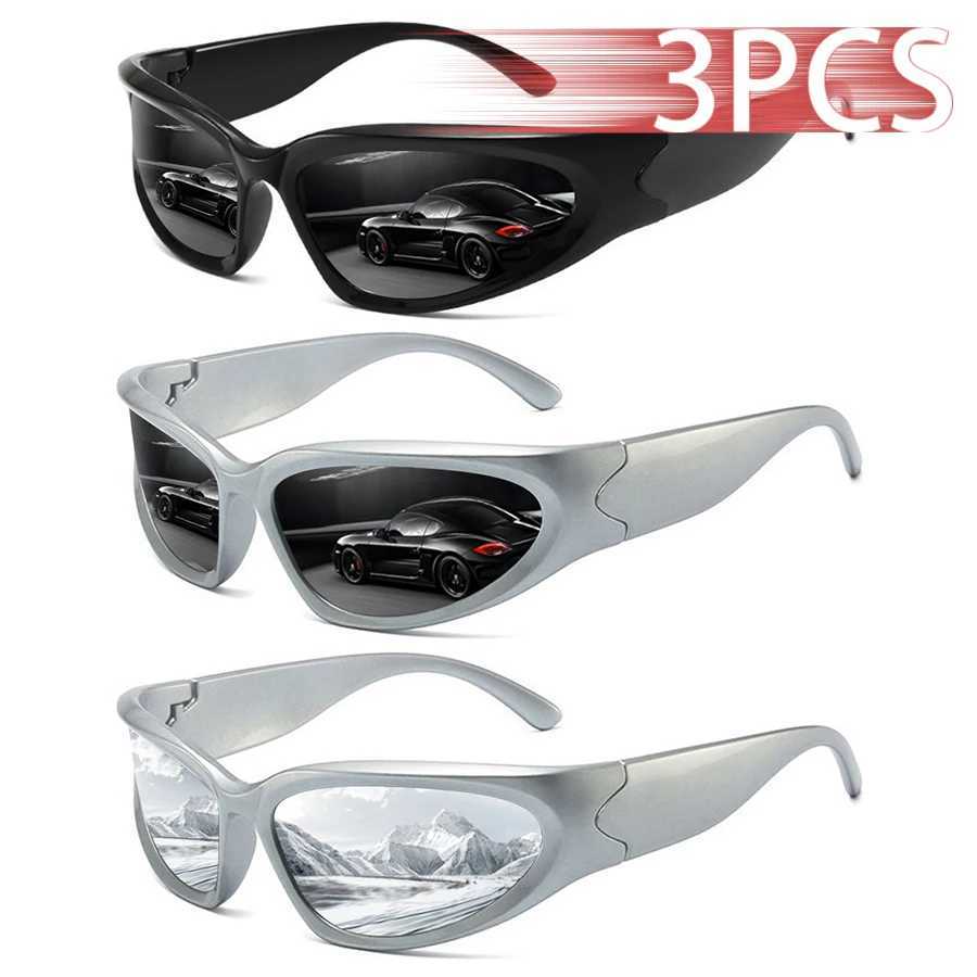 3 PCS Y2k Classic Punk Around Vintage Sunglasses Women Men Luxury Brand Designer Sun Glasses Fashion Sport Eyewear UV400 Eyewear J251114