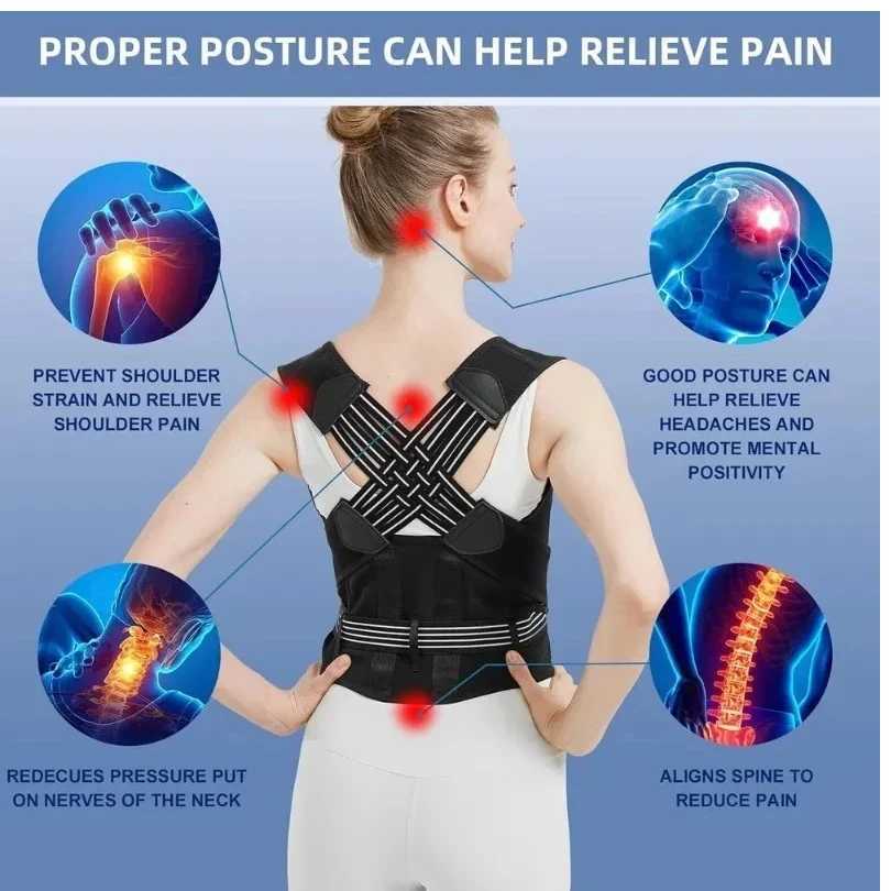 Back Shoulders Support Posture Corrector for Females Gym Rehabilitationequipment Yoga Back Belts Corset Lumbar Back Corrector1 D251021