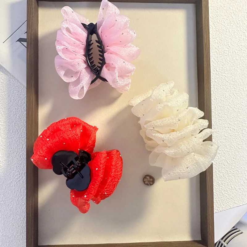 Elegant Temperament Mesh Bubble Hair Clip for Woman Simplicity Ball Head Shark Clip Fashion Girl Ponytail Clip Hair ClawW254021