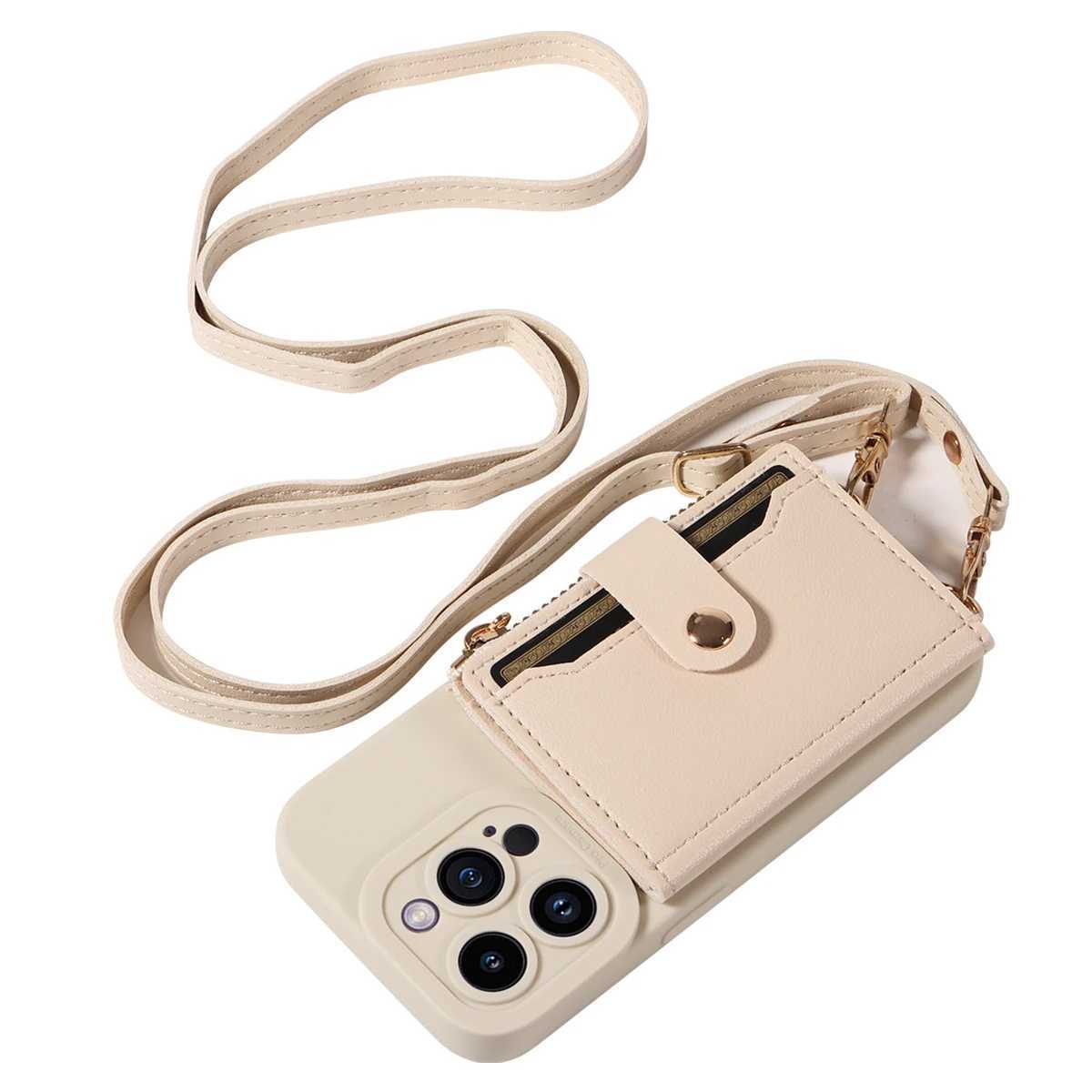 Faux Leather Phone Case for IPhone16promax15 14 13 12 11Plus Mini 7 8plus XSMAX XR Crossbody Antidrop with Mirror Wallet Cover J251114