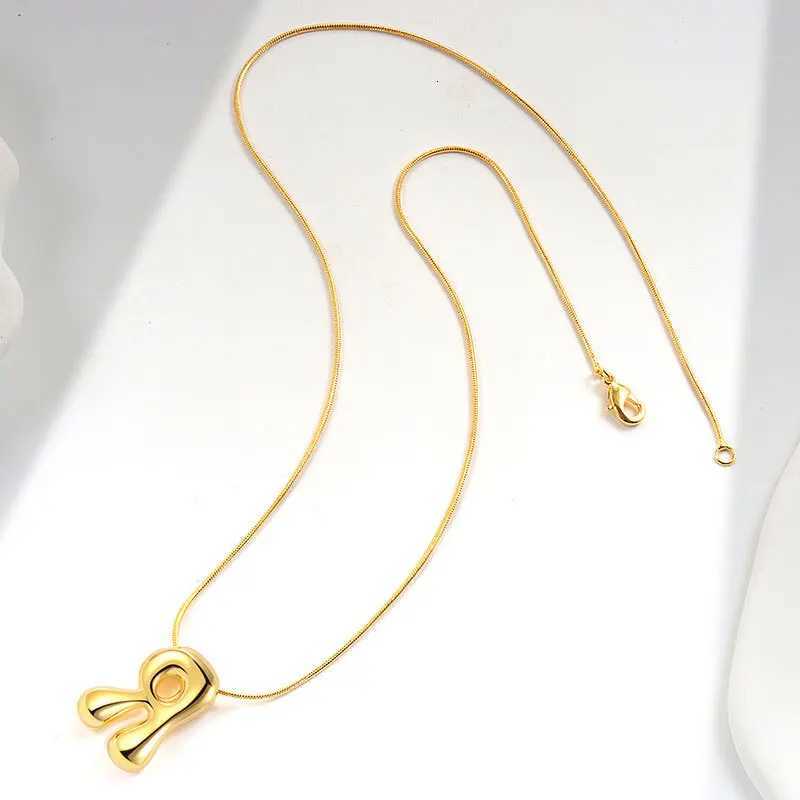 925 Sterling Silver Letter Necklace For Girl Gift Smooth Cute Balloon Jewelry Accessories Dropshipping WholesaleXJ251018