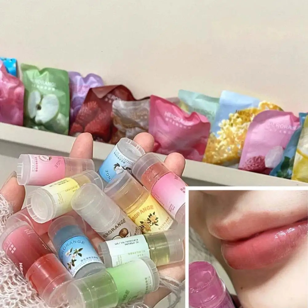 Moisturizing Lip Balm Transparent Fruit AntiDry Anti Crack Lipstick Fade Fine Lines Hydrating Colored Lip Care Jelly Gel 251018