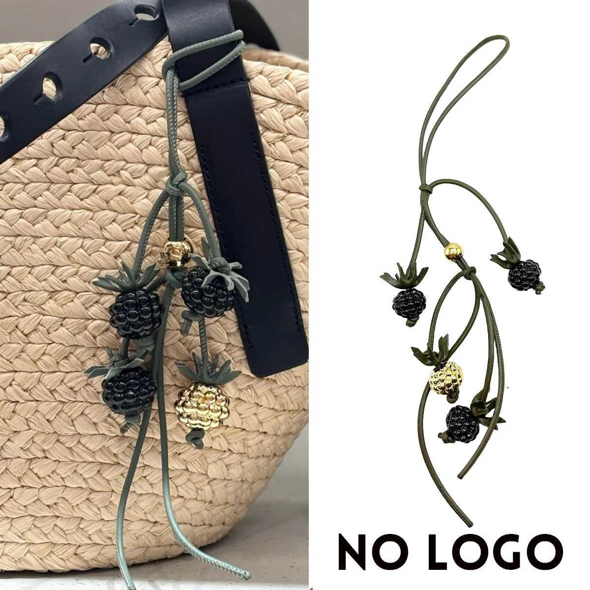 Berry Raspberry Blackberry Tomato Cowhide Bag Charm for Womens Bag Fashion Decoration Pendant Hanging Bag Accessories J251121