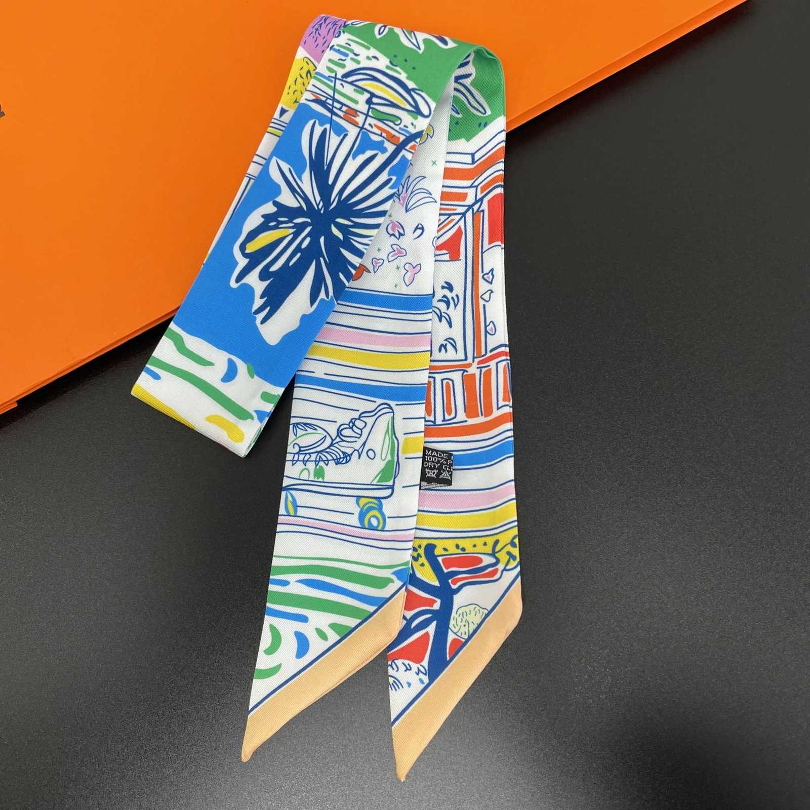 2024 Design Sketch Shoes Brand Silk Scarf Luxury Scarf Wen Foard Skinny Bag Scarves Neckerchi Fashion Hair bandW251021