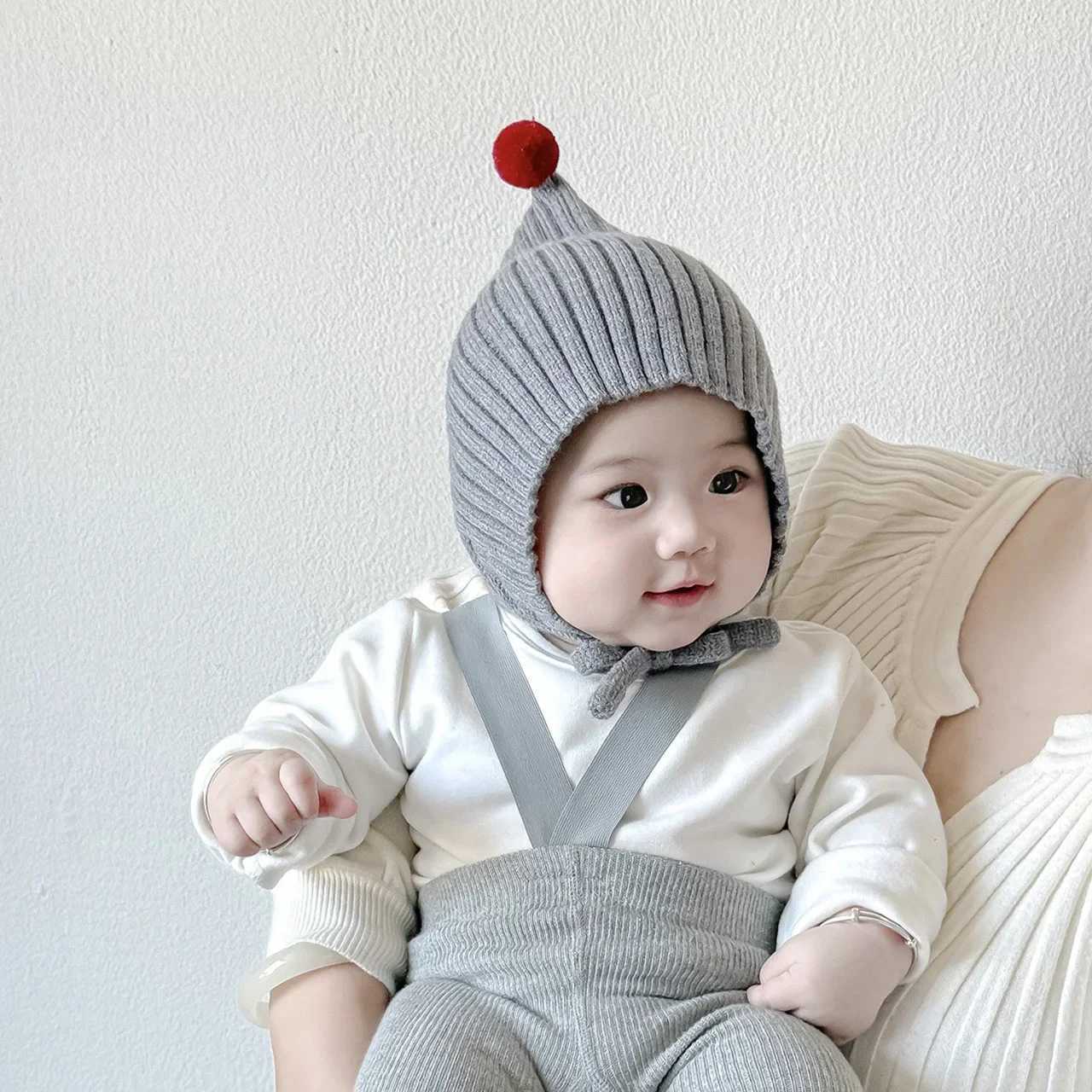Cute Pompom Baby Hat Winter Thicken Warm Baby Boys Girls Cap Beanies Soft Knitted Infant Toddler Lacing Hat J251021