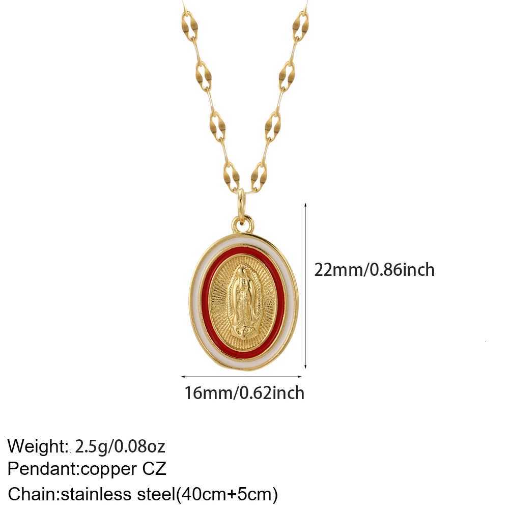 Cross Womens Pendant Collar Gold Color Our Lady Choker Jesus Necklace for Women Long Stainless Steel Chain Amulet Collars XJ250717