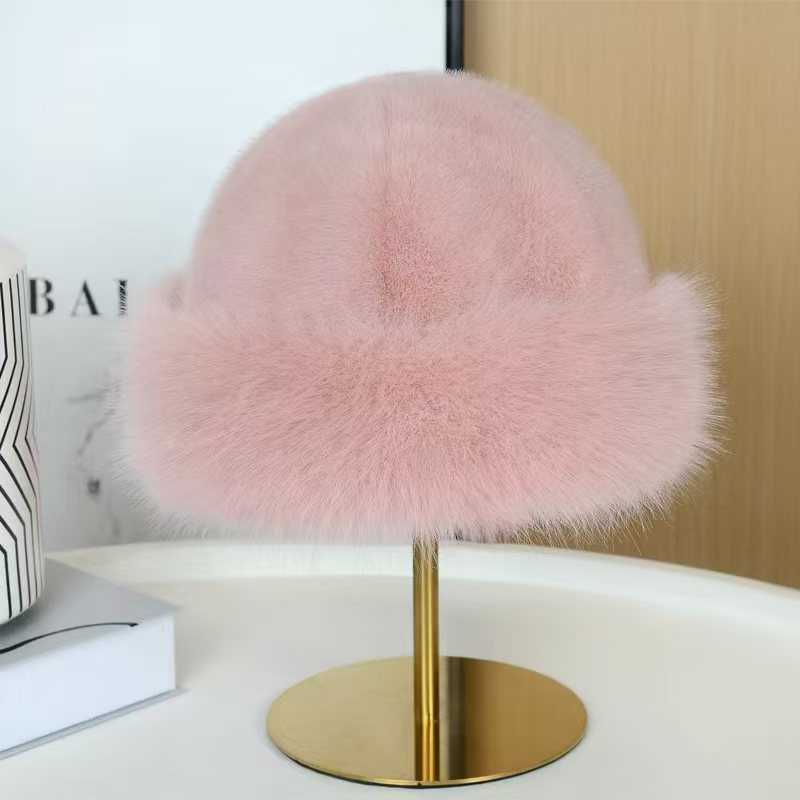 New Label Hat for Women Thickened and Warm for Autumn and Winter Ear Protection Imitation Mink Fur Plush H251020