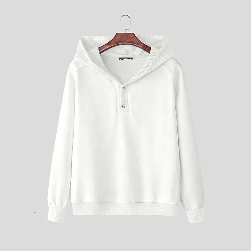 Men Hoodies Solid Color Hooded Long SLeeve Loose Casual Male Sweatshirts Korean Style Streetwear Fashion Pullovers Men W251021