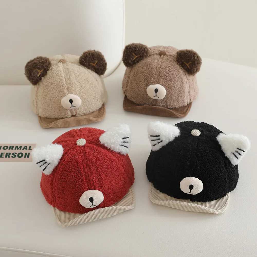 Baby Winter Hat 2025 Ear Protection Woolen Caps Breathable Versatile Student Cap Cartoon Bear Knitted Hats J251021