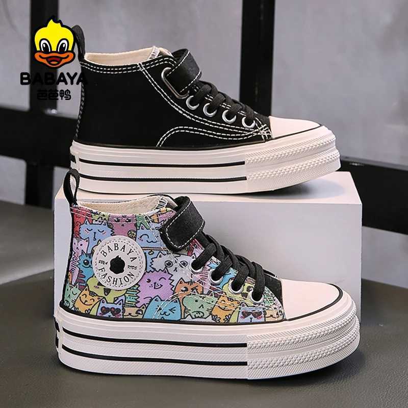 Babaya 2025 Spring New High Top Childrens Canvas Shoes Girls Shoes Boys Breathable Skate Shoes Autumn Kids Sneakers W251021