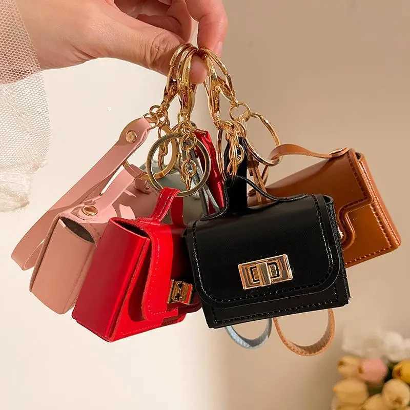 1pc Creative Mini Coin Bag Keychain Money Change Purse Fashion Versatile PU Leather Key Bags Earphone Storage Bag Pendant W251021