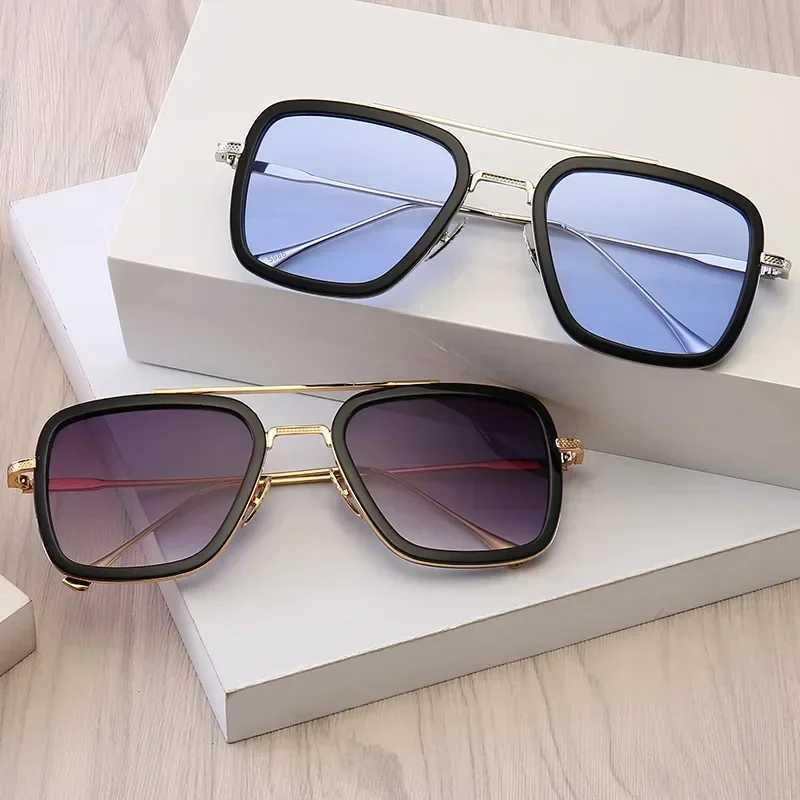 Luxury Square Sunglasses Men Women Brand Designer Retro Alloy Frame Big Sun Glasses Vintage Gradient Male Female Oculos Feminino J251114