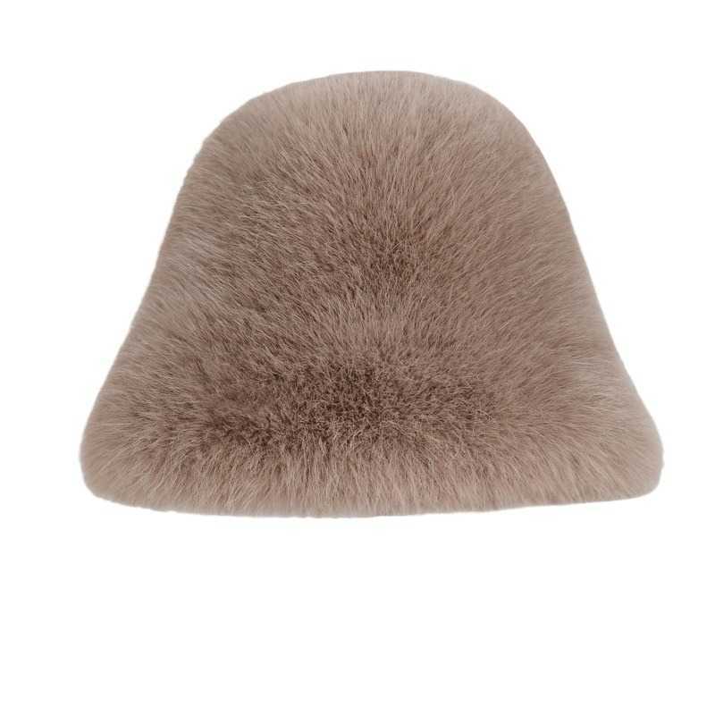 Autumn Winter New Fisherman Hat for Women Fashionable Faux Fox Fur Hat Plush Bucket Hat Thickened Coldproof Warm Fur Hat H251020