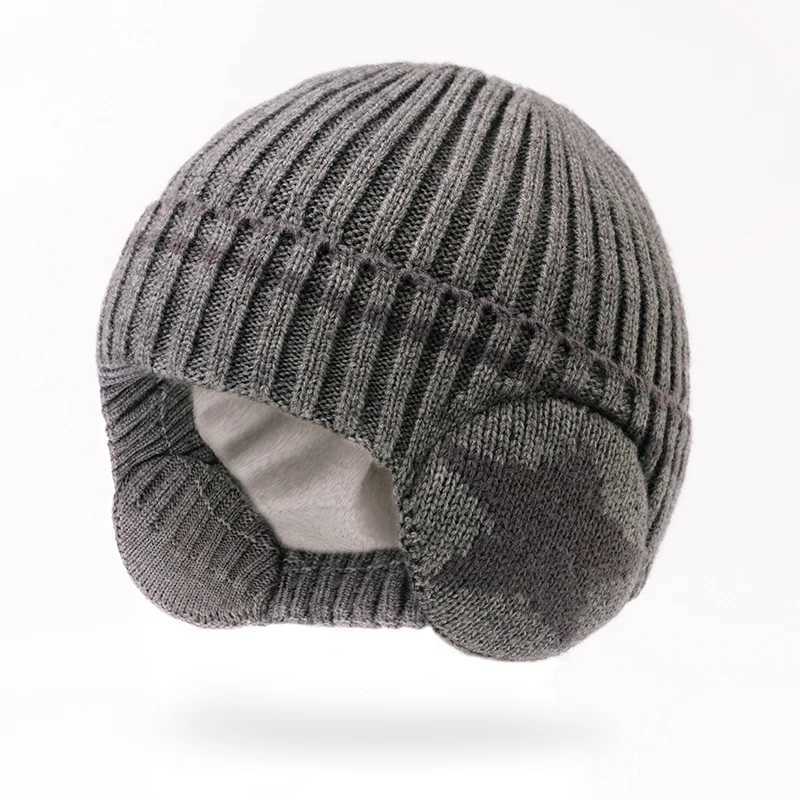 A winter plush embroidered hat for children aged 3 to 12 to warm their ears J251021