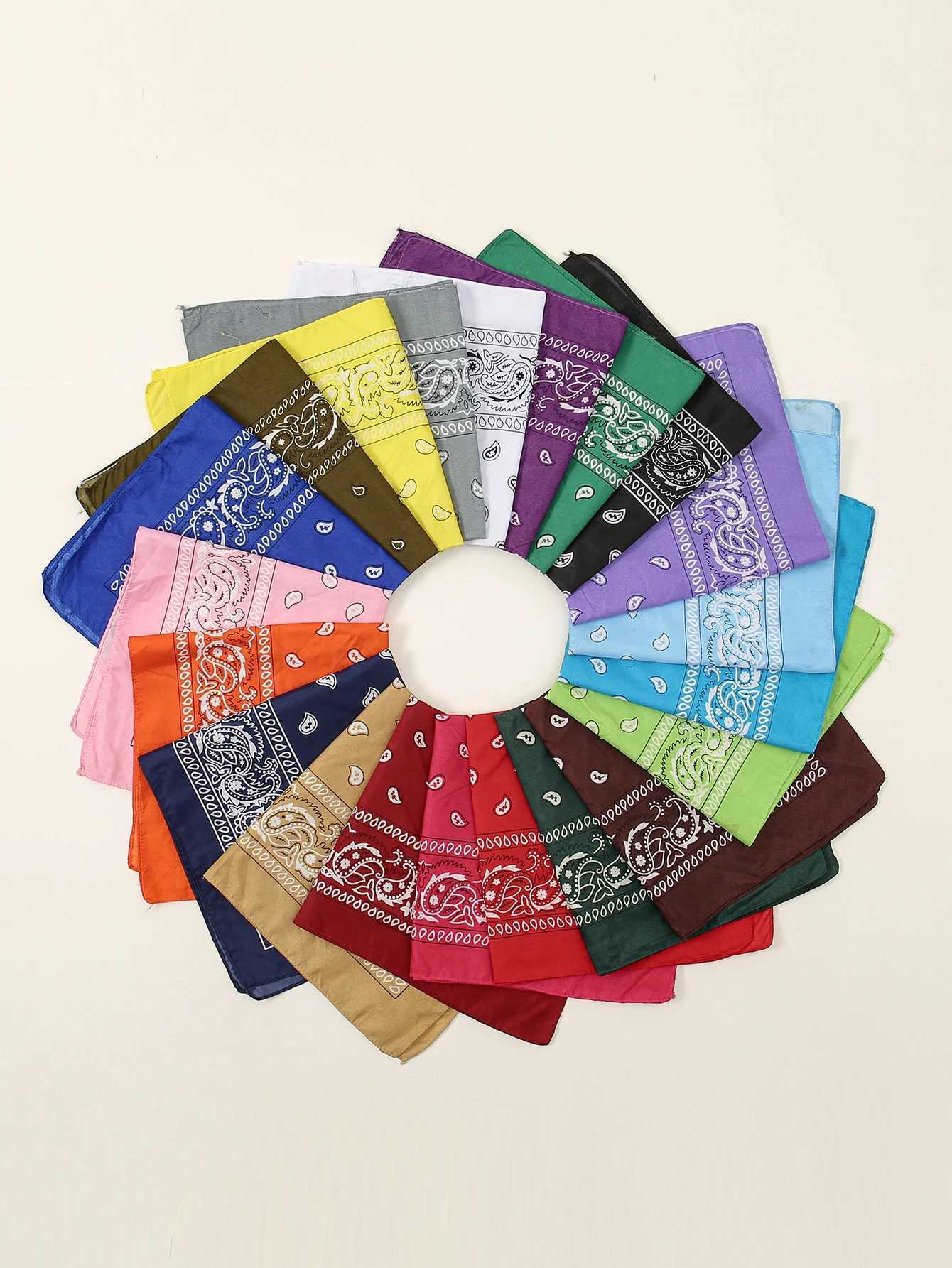 54cm54cm Fashion Cotton Hip Hop Scarf Paisy Square Scarves wear Band Hair Band Neck Wrist Wrap Band AccoriesW251021