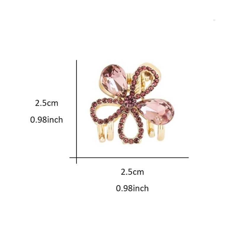 Purple Crystal Rhinestone Flower Hair Grip Highend Top Clip Mini Side Bang Clip Princess Hair Clip Womens Hair AccessoriesW254021
