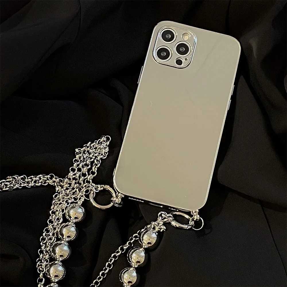 Luxury Makeup Mirror Phone Case For iPhone 13 12 11 14 Pro Max XS X XR 7 8 plus SE Crossbody Necklace Cord Lanyards Rope Cover J251114