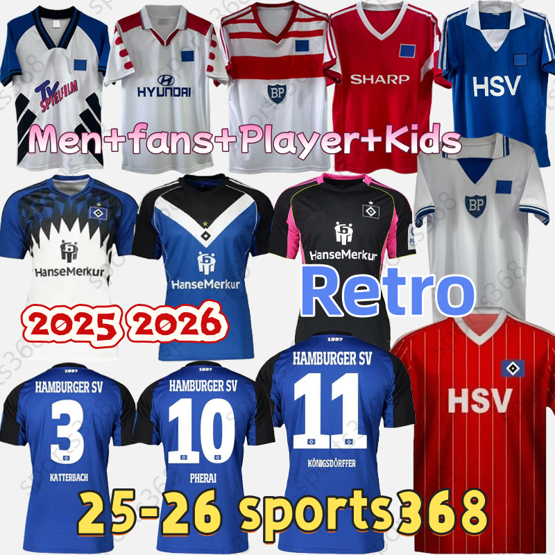 2025 2026 Hamburger SV Soccer Jerseys Retro 1983 84 88 74 75 Home DOMPE REMBERG GLATZEL 25 26 Football Shirts Kids kits HSV JATTA STANGE REMBERG SCHONLAU Men Uniforms