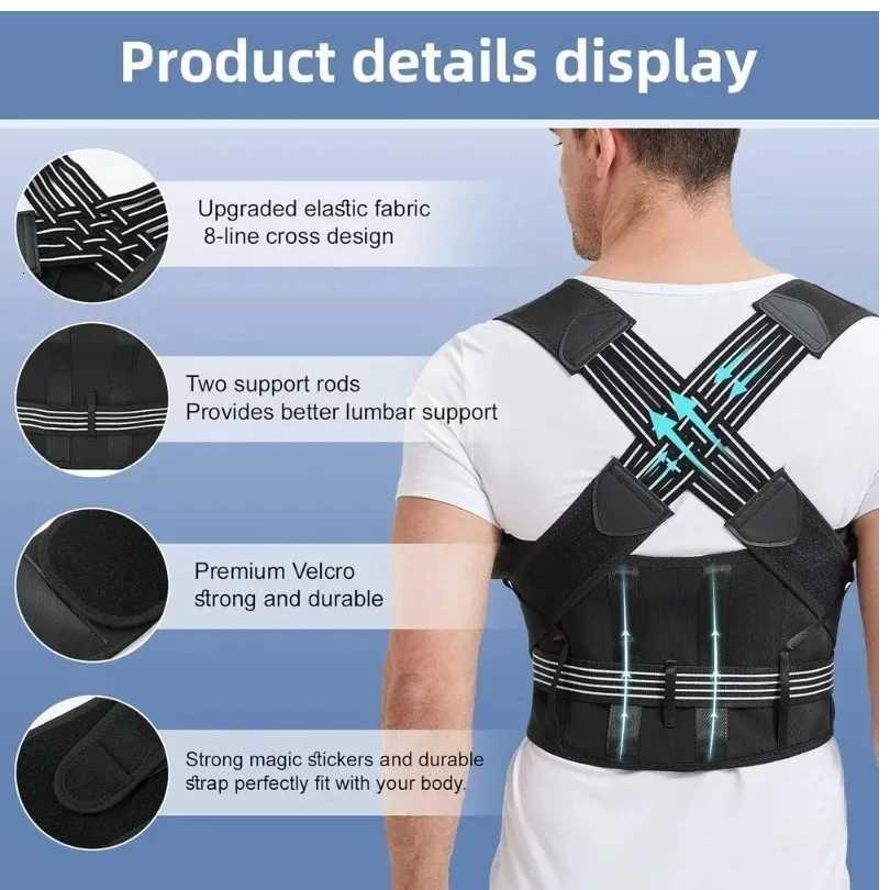 Back Shoulders Support Posture Corrector for Females Gym Rehabilitationequipment Yoga Back Belts Corset Lumbar Back Corrector1 D251021