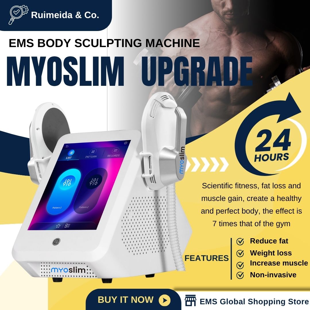 Portable EMS Body Slimming and Muscle Stimulator Machine 200HZ 15Tesla MYOSLIM For Home Use Fat Burning and Improve Body Shape