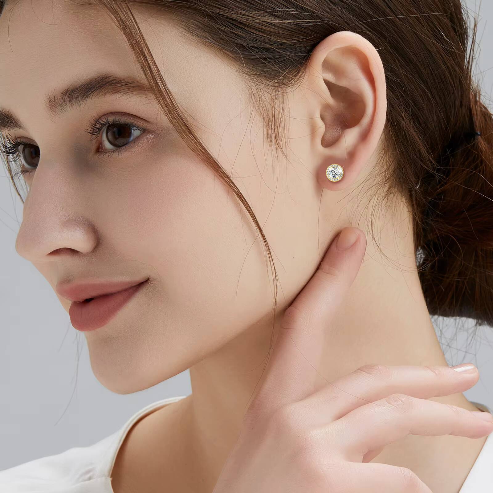 Moissanite Cluster Studs Womens Gifts 1ct 2 Carat S925 Sterling Silver VVS1 GRA Lab Created Diamond Mossanite Earring for Men