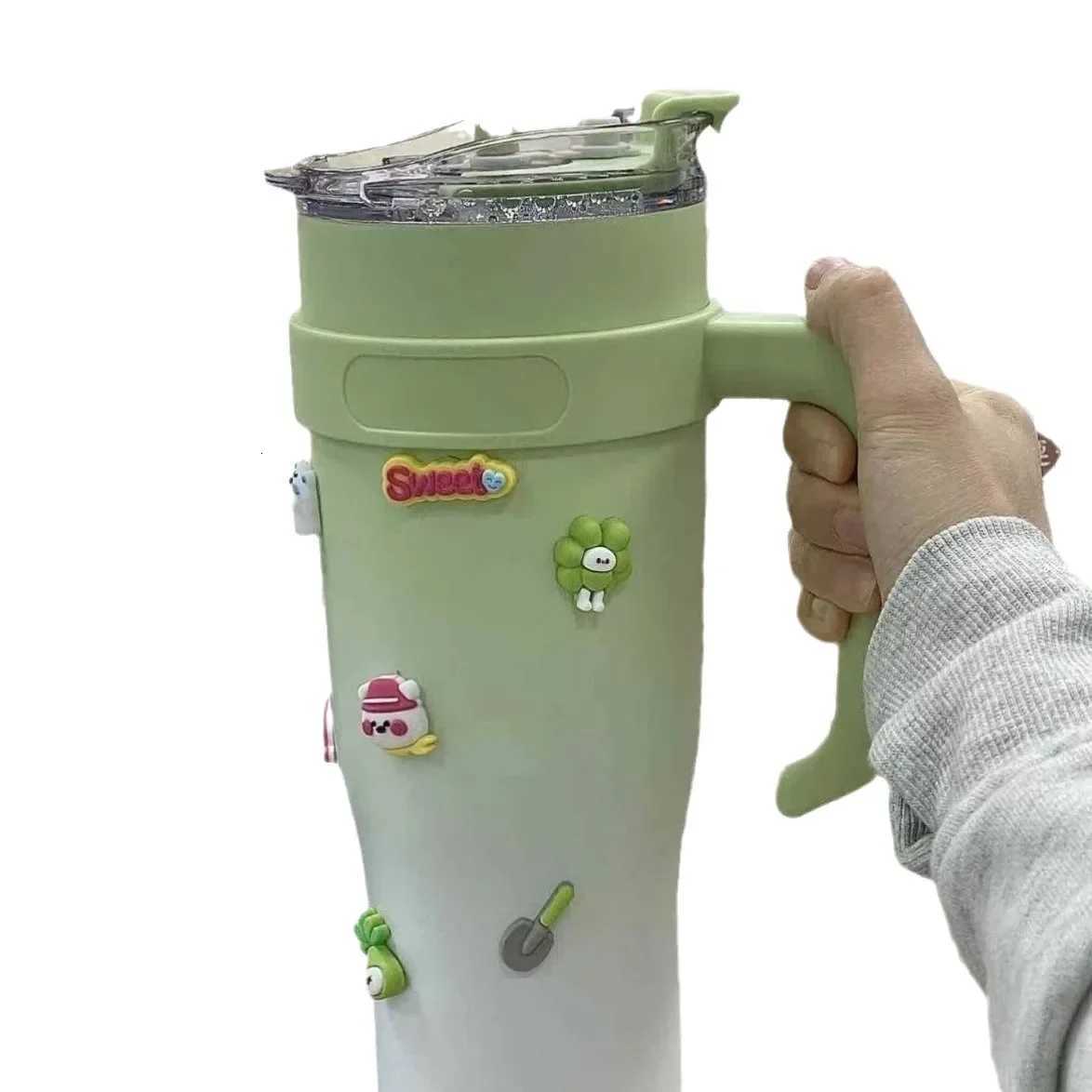 Jumbo Insated Stainless Steel Water Bottle Large Capacity Cold Cup with Straw Vacuum Sed for Maxim Temperature Retention Y251021