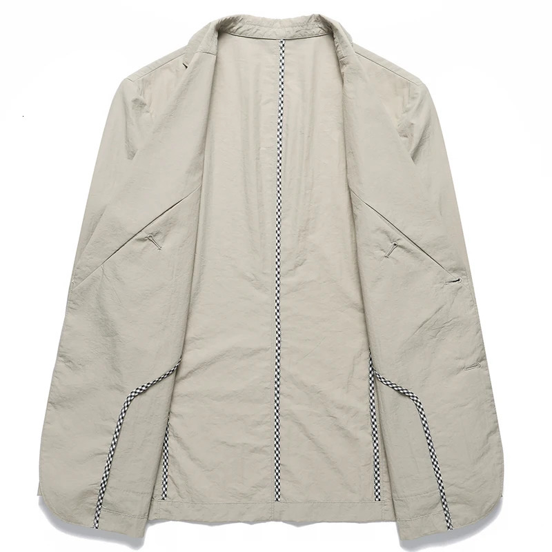 Summer thin suit mens jacket fashion handsome casual highgrade sense of light suit jacket single west sunprotective cl 251021