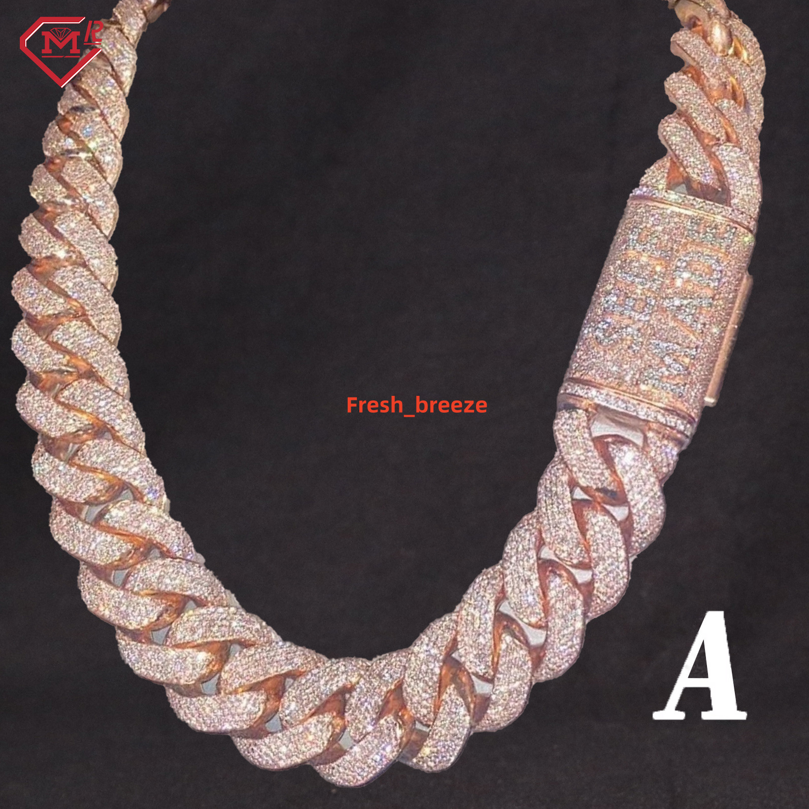 Rose Gold Moissanite Cuban Chain Pass Tester Vvs Diamond Iced 925 Silver Miami Cuban Link Chain