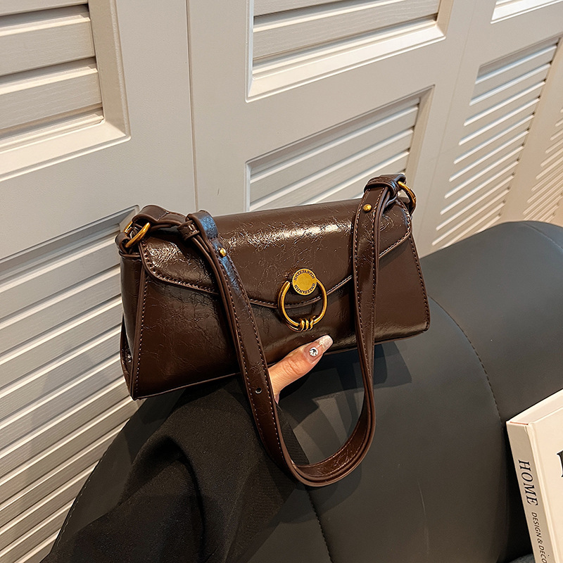 Autumn and Winter New Fashionable Women's Shoulder Bag New Texture Designer Bag Underarm Bag Retro Style Commuter Minimalist Small Square Bag