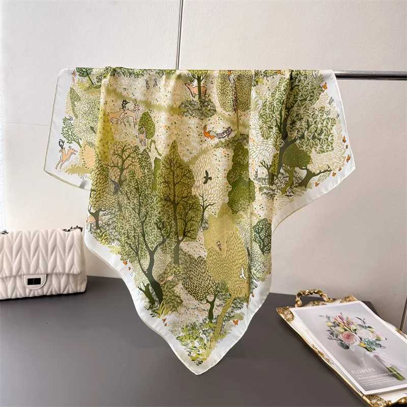 Luxury Brand Print 70cm Square Scarves Womens Silk Scarf Bandana Small Neckties Hairbands Foulard Shawl W251021