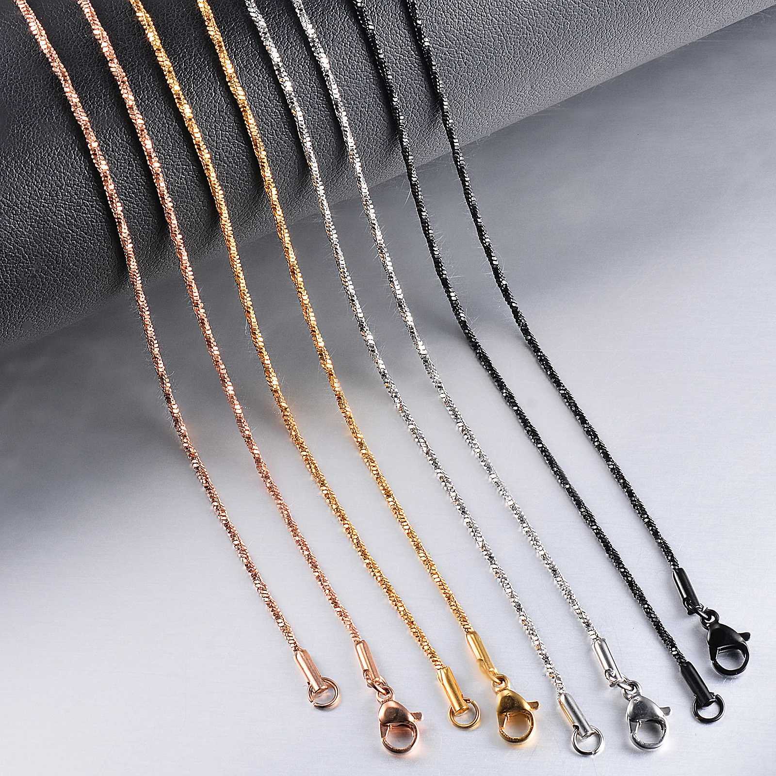 1 piece Width 12mm Tiny Twisted Square Snake Chain Necklace Stainless Steel Choker Necklace For Women CollierXJ251018