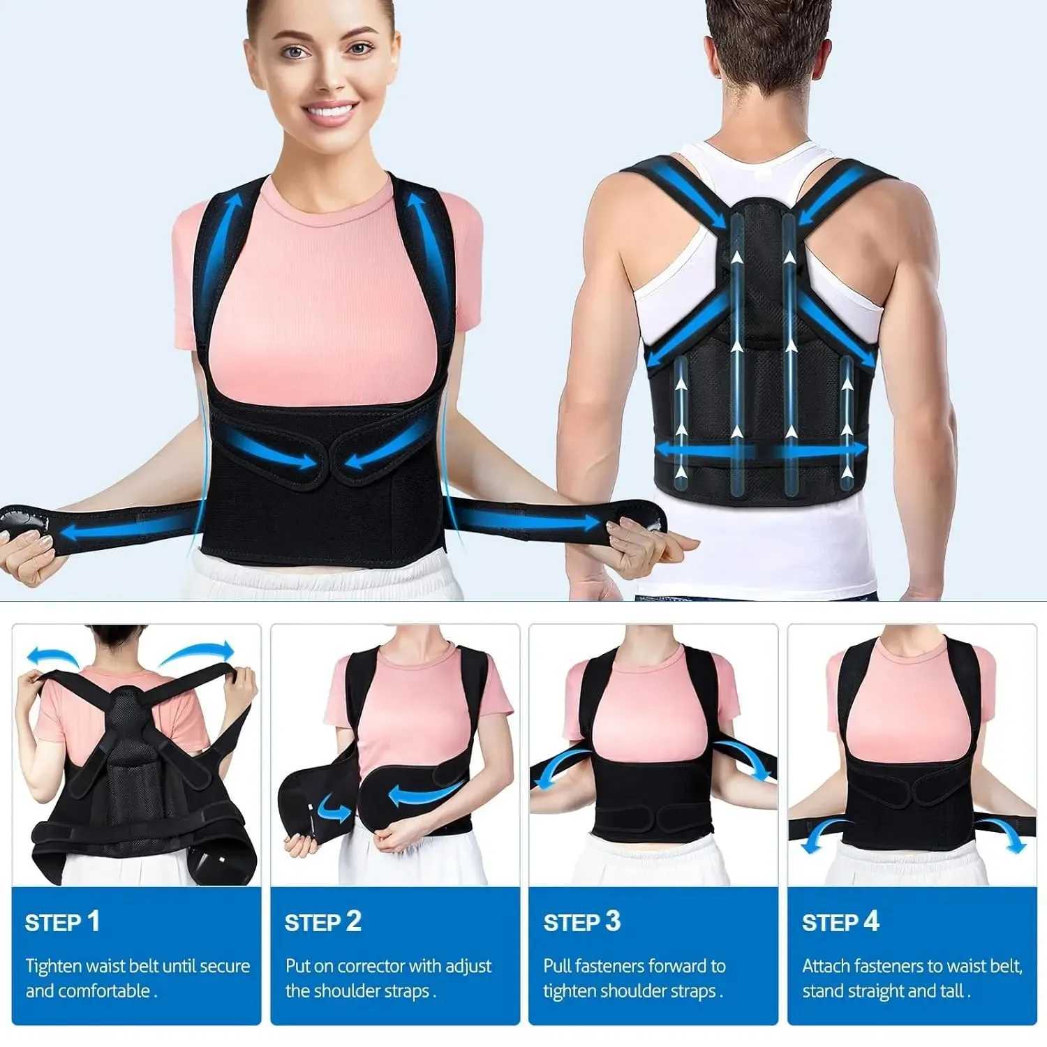 Adjustable Full Back Brace Posture Corrector for Women And Men Shoulder Straightener Support for Correcting Poor Posture D251021