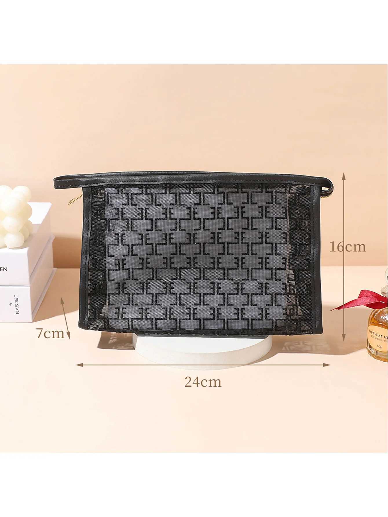 Women Mesh Cosmetic Bag Travel Storage Makeup Bag Organizer Female Make Up Pouch Portable Small Large Toiletry Beauty CaseW251021