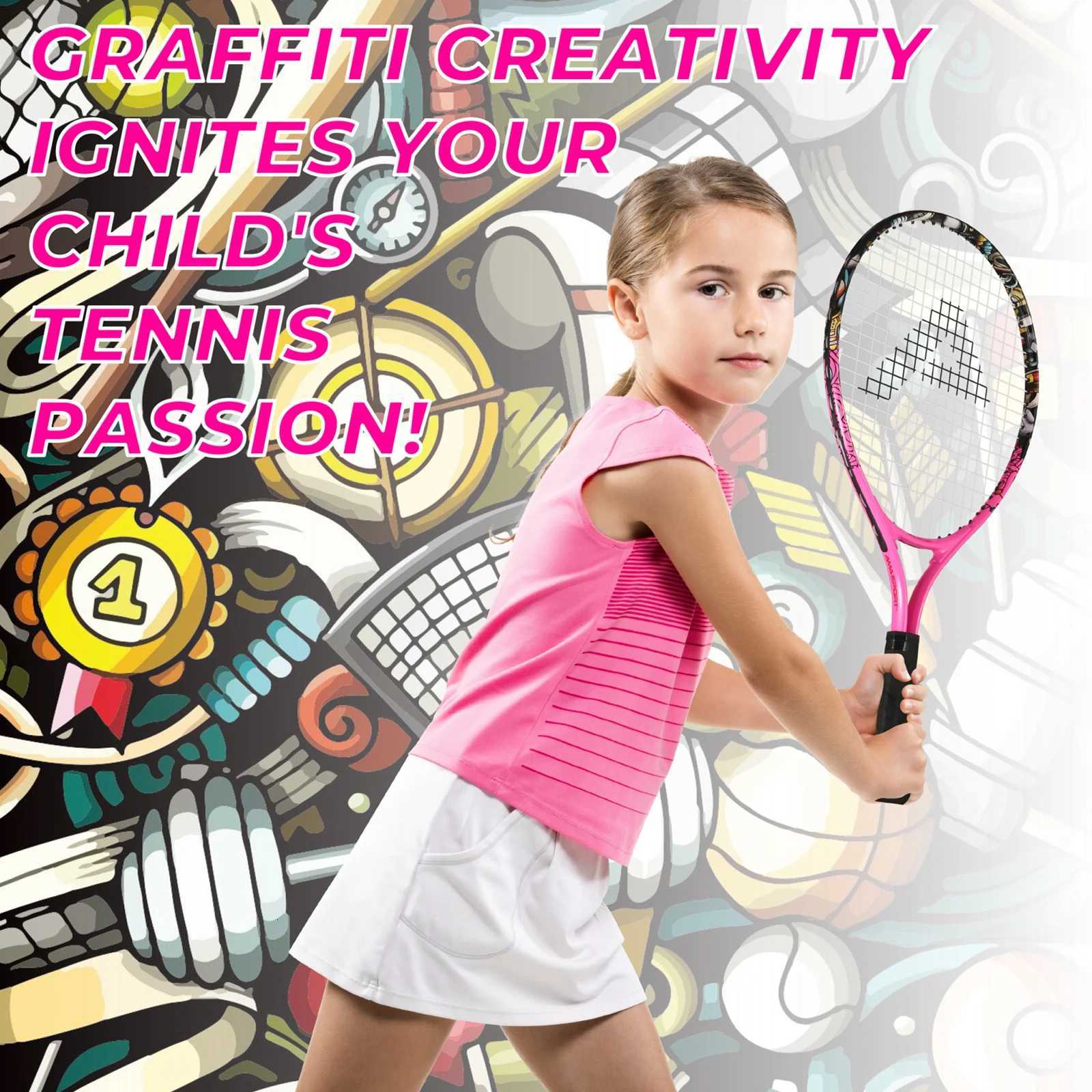 AMASPORT Tennis Rackets for Kids Toddlers 7 with Cover Bag for Girl and Boy Tennis Racquet W251021