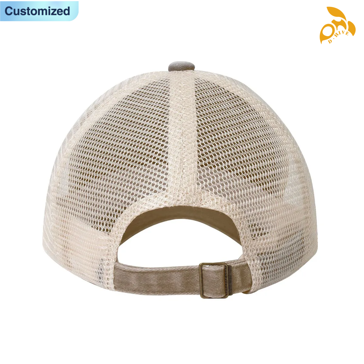 Free Shipping of Customized Vintage Washed Denim Mesh Cap Vintage Washed Texture Breathable Mesh Panel Durable Denim Sun-Protective Stylish Cap