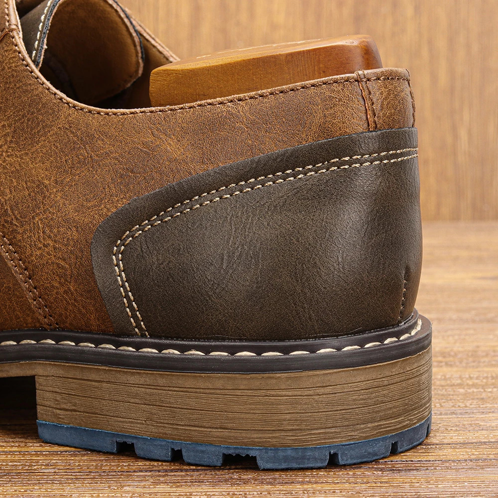 Retro Mens Casual Derby Shoes 2025 Fashion Leather Footwear Style Mens SlipOn Comfortable Men Shoes251020