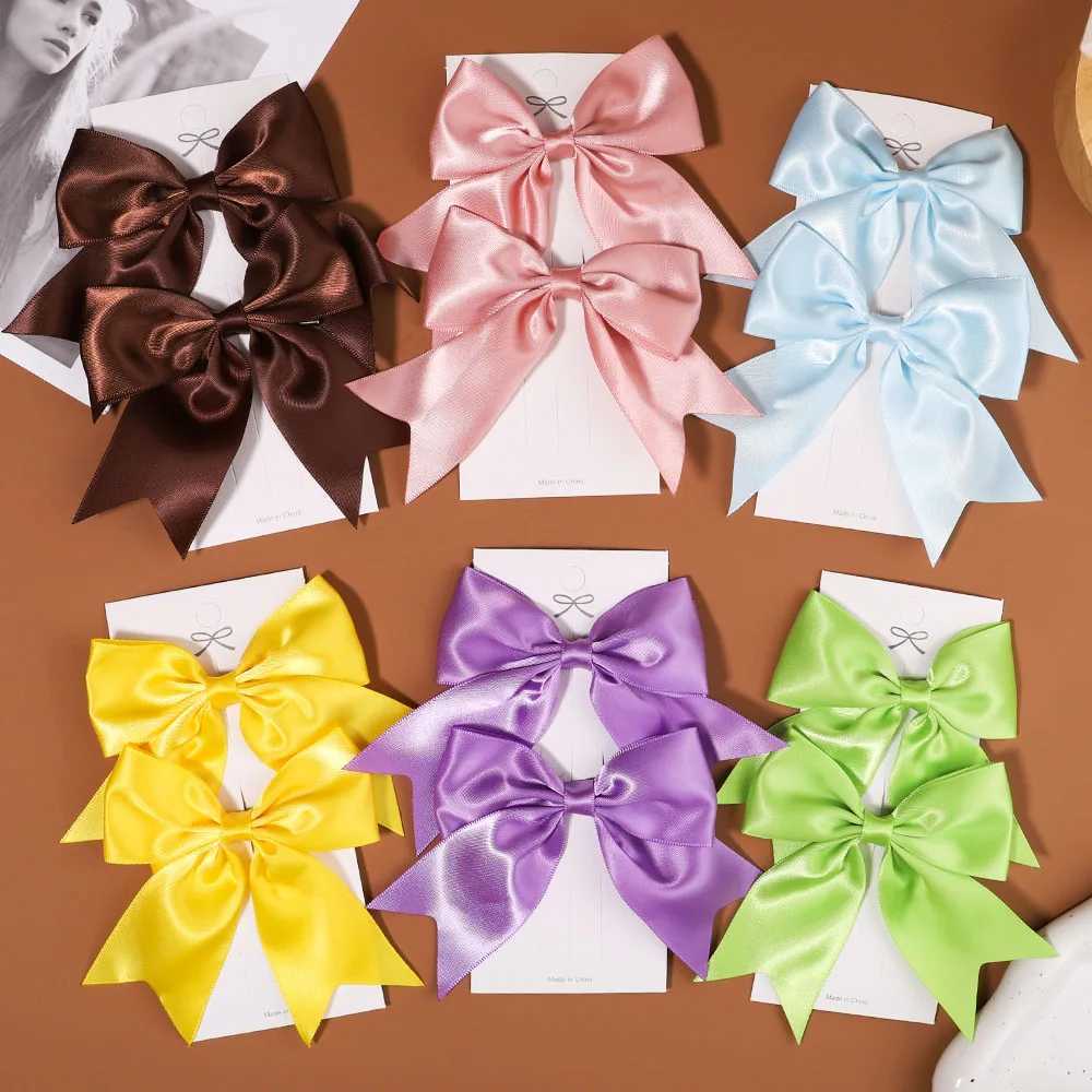 Wholesale 2Pcs Baby Bows Hair Clip For Kids Girls Solid Color Hairpins Barrettes Handmade Headwear Hair Accessories 452InchesW254021