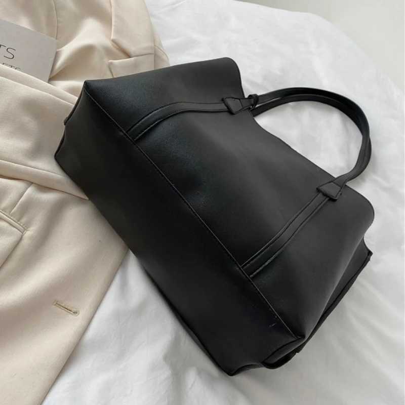 Large Capacity Womens Bag New Soft Leather Tote Bag Casual and Versatile Single Shoulder Bags for Woman Korean Style HandbagsXJ251021
