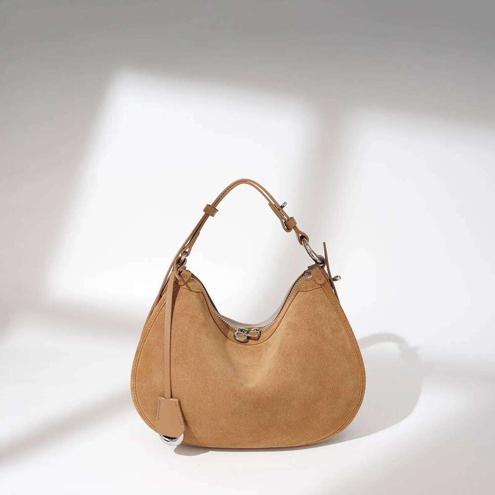 Frosted Cowhide Dumpling New Niche Design Suede Vintage One-Shoulder Crossbody Bag Fashionable Ladies Handbag 251021
