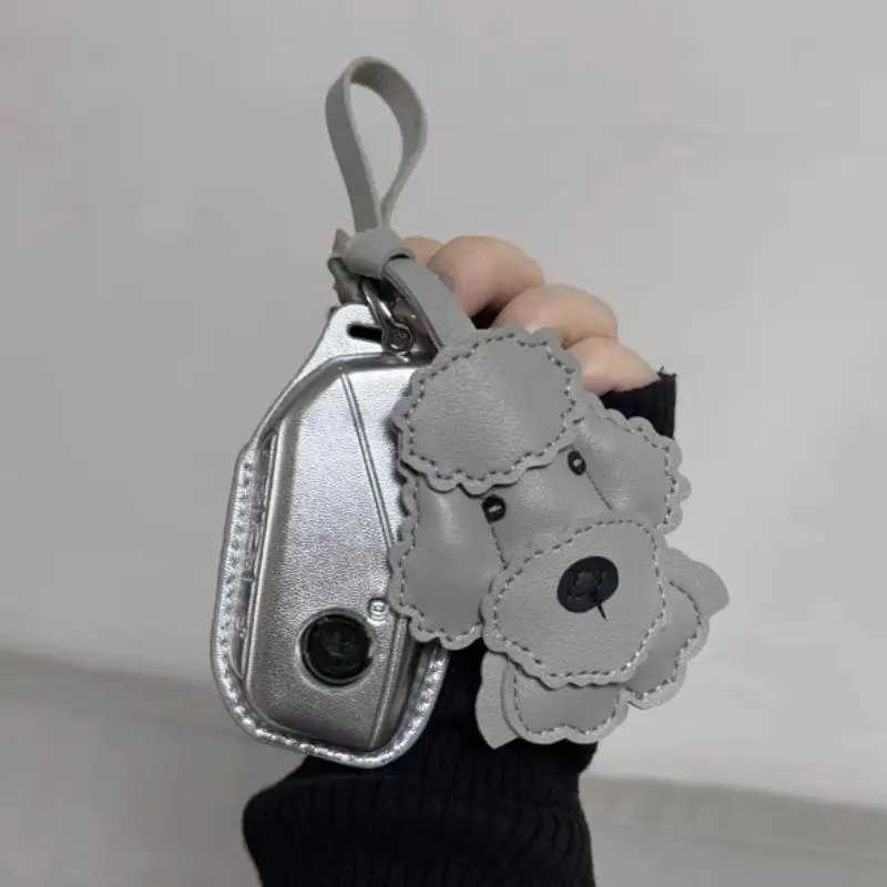 Multicolor PU Leather Teddy Dog Hanger Cute Puppy Dog Cartoon Keychain Car Keyring Fashion Bag Pendant Hanging Accessories W251021