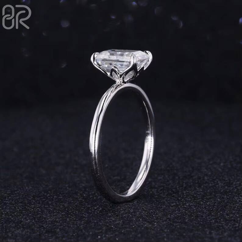 354g 12ct Emerald Shape Step Cut Moissanite Engagement Ring Classic Ice Out 925 Silver VVS Wedding Rings